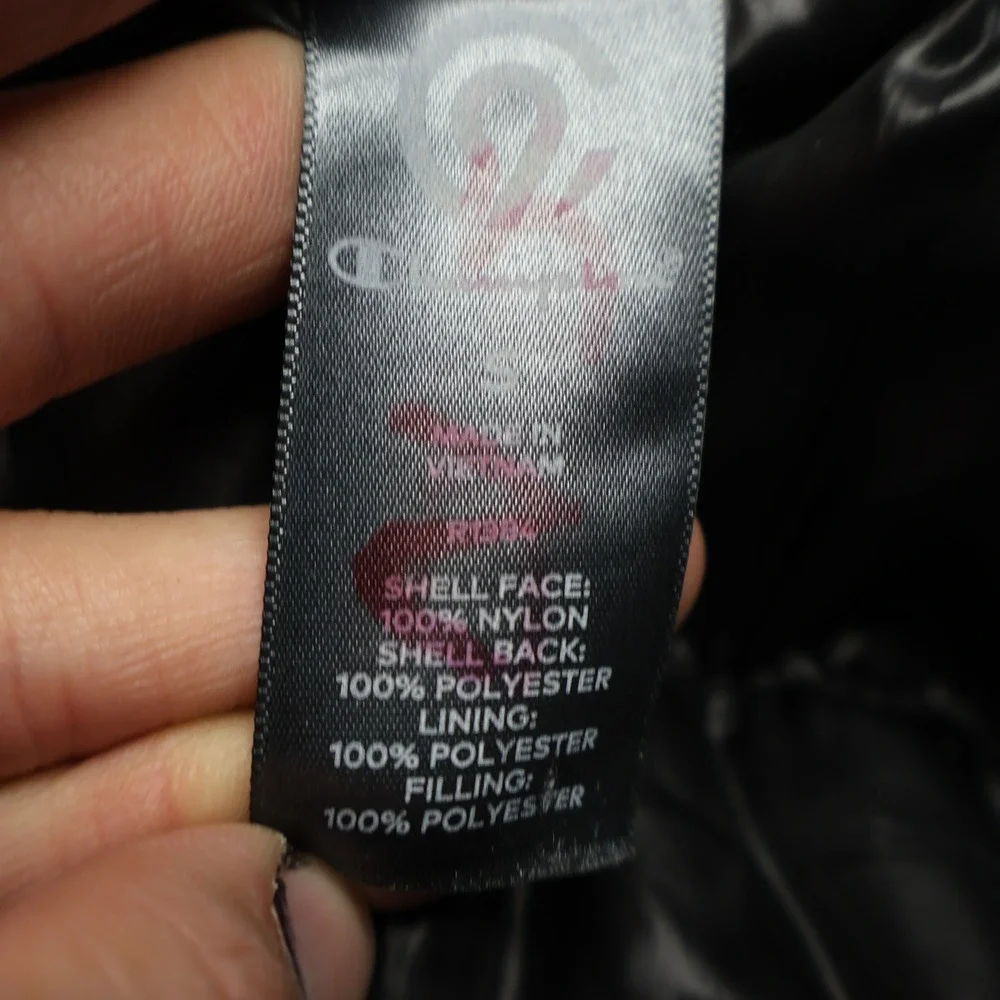 Champion Jacket Men Small Black Hooded Insulated Full Zip Wind Rain Winter Parka